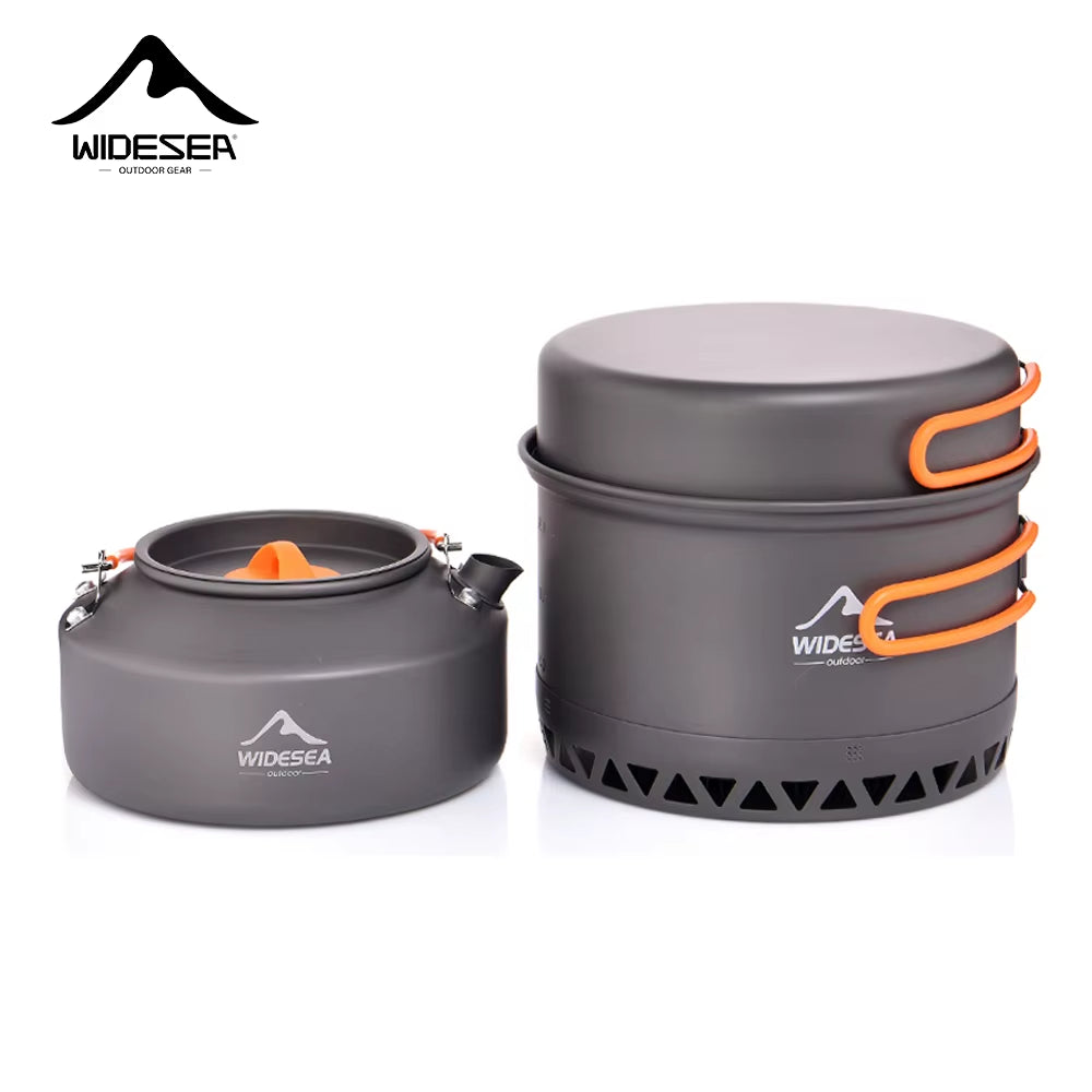 Camping Cookware Pots and Cups Outdoor Cooking Heat Cooker Travel Tableware Bowler Tourist Kitchen Pot Utensil Equipment