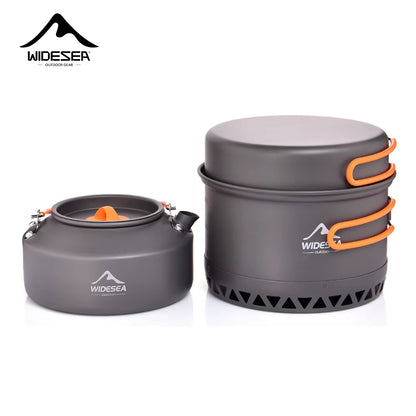 Camping Cookware Pots and Cups Outdoor Cooking Heat Cooker Travel Tableware Bowler Tourist Kitchen Pot Utensil Equipment