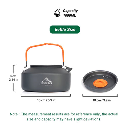 Camping Cookware Pots and Cups Outdoor Cooking Heat Cooker Travel Tableware Bowler Tourist Kitchen Pot Utensil Equipment